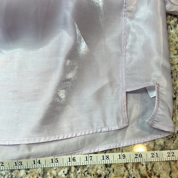 Pilcro Anthropologie Long Sleeve Lilac Popover Blouse Medium Chic Shimmer - Picture 8 of 12